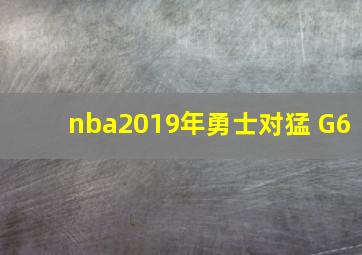 nba2019年勇士对猛 G6